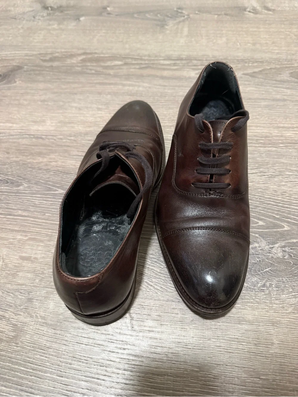 Thursday Boot Company Men's Dark Brown Leather Cap-Toe Oxfords